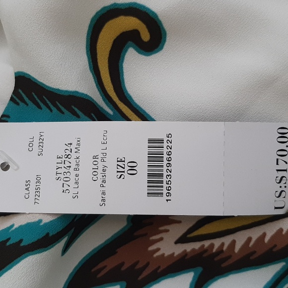 White House Black Market Lace Up Back Maxi Dress 00 NWT - Picture 10 of 14